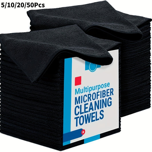 [Super Soft Quick-Drying] Pack of 5/10/20/50/100 Black Car Cleaning Cloths, Super Soft Quick-Drying Absorbent Scouring Pad Set