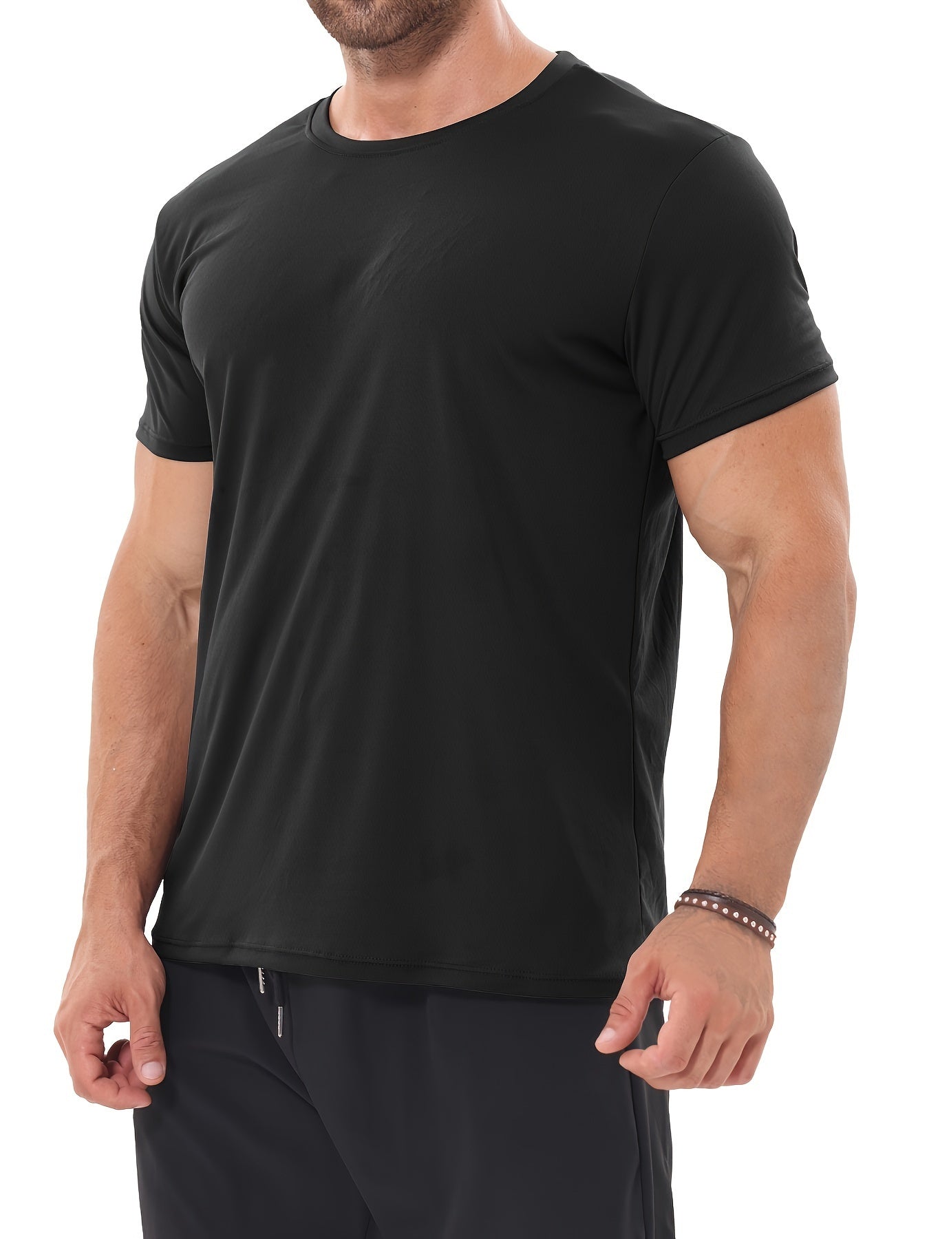 [Moisture-Wicking T-Shirts] 6pcs High-Performance Men's Sports Casual Short Sleeve T-Shirts | Moisture-Wicking Microfiber Fabric Tennis Tees