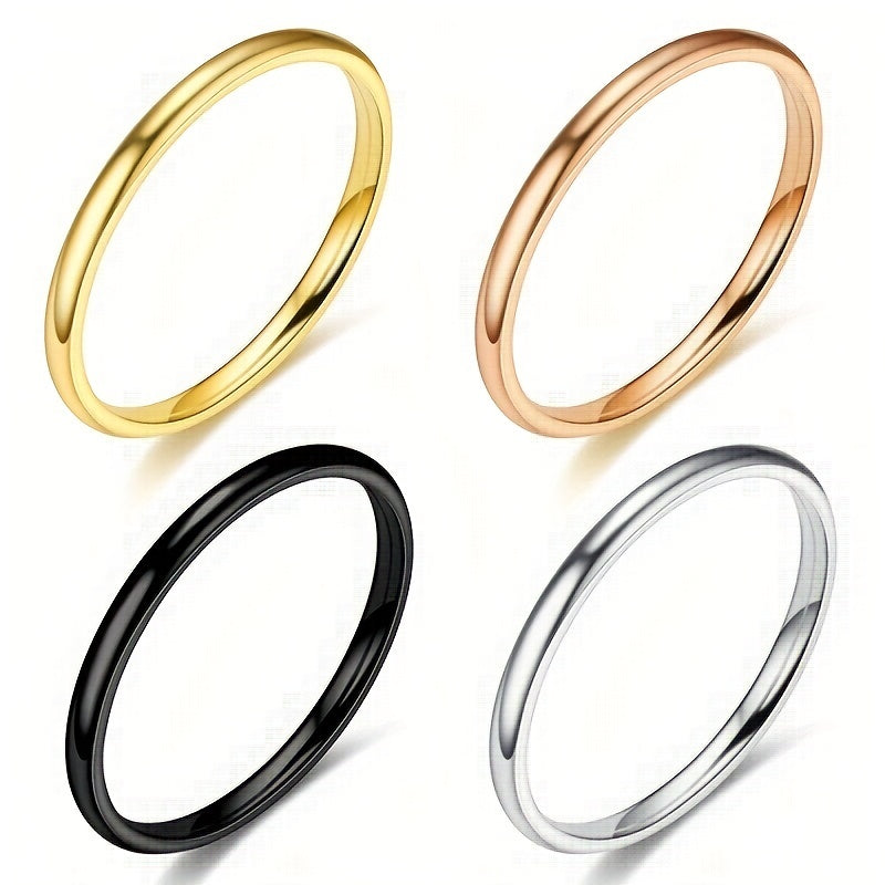 1pc 2MM Smooth Spherical Stainless Steel Ring