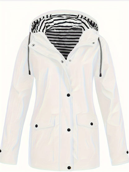 Women'S Hooded Long Sleeve Solid Color Casual Jacket | Fashionable and Versatile with and Pockets