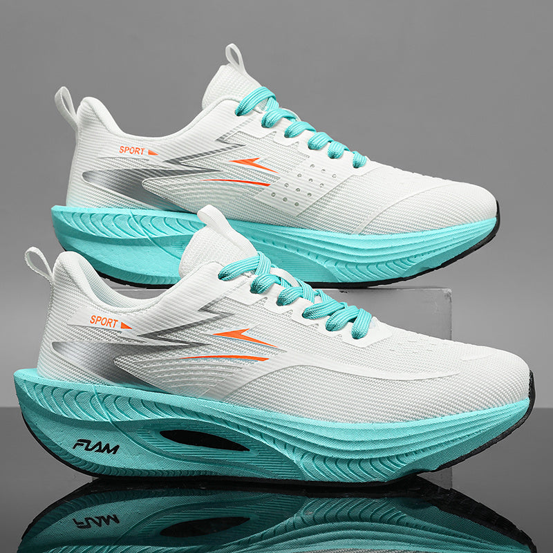 Men'S Ultra-Light Professional Marathon Running Shoes with Carbon Plate Shock Absorption | Breathable Low-Top Design, Fluorescent Upper, TPR Sole for All-Season Training, Gym, Track, and Everyday Use