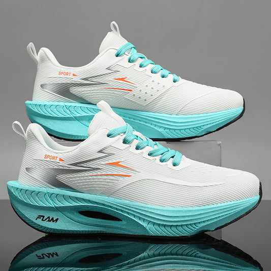 Men'S Ultra-Light Professional Marathon Running Shoes with Carbon Plate Shock Absorption | Breathable Low-Top Design, Fluorescent Upper, TPR Sole for All-Season Training, Gym, Track, and Everyday Use
