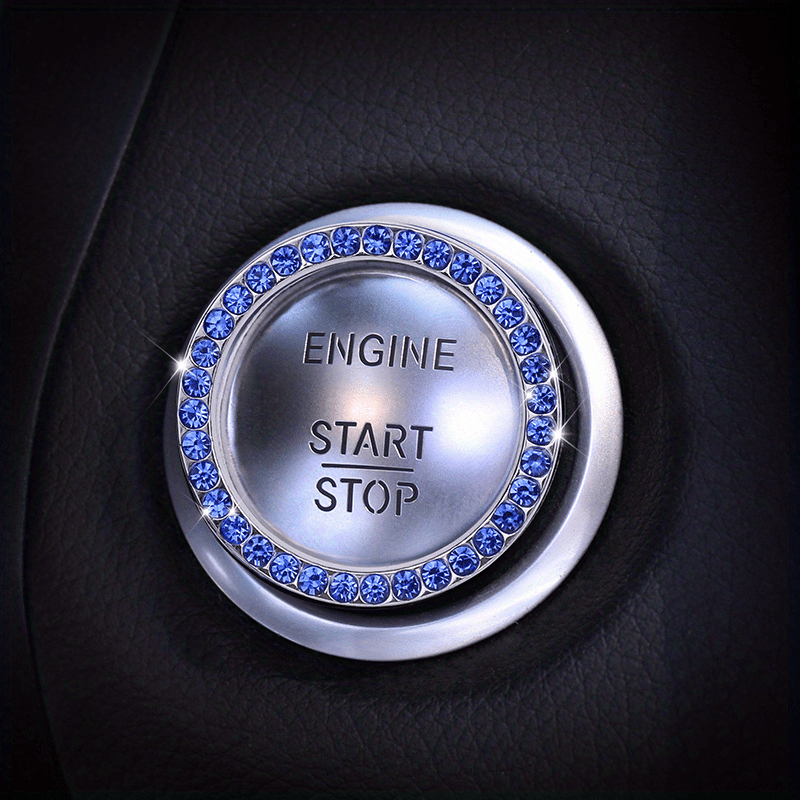 Car One-button Start Rhinestone Decoration Lgnition Ring Decoration, Thansgiving Christmas New Year Gift