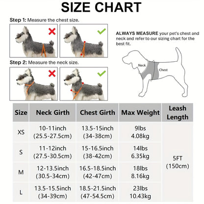 [Soft Padded Dog Harness] Reflective Soft Padded Joytale Step in Dog Harness and Leash Set | Breathable Mesh Vest for Small and Medium Dogs
