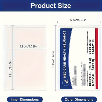 10pcs Transparent Protective Sleeves for Cards & Credit Cards, Business Card Size, ID Card Protector, Soft Waterproof PVC Plastic