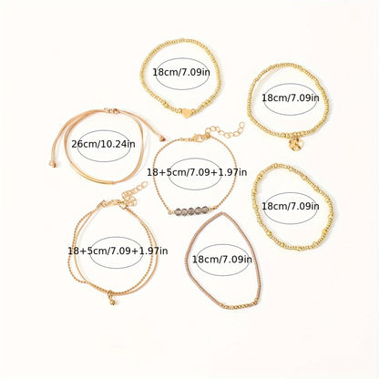 7pcs Set of CCB Plastic Beads with Long Rods for Stringing, a Easy And Stylish Handmade Bracelet Set for Stacking, Perfect for Gifts And Everyday Wear