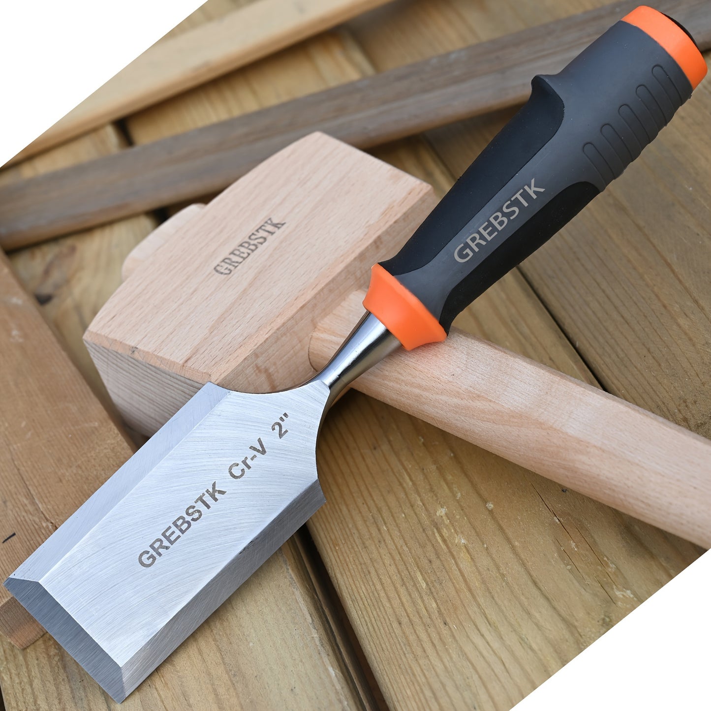 2-inch Woodworking Chisel, Lovo Vanadium Steel with Protective Sleeve, Flat Chisel, Woodworking Tool