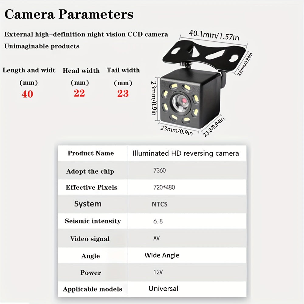 Car Rear View Camera Universal 4LED 8LED 12 LED Night Vision Reversing Automatic Parking Monitor CCD High-Definition Image