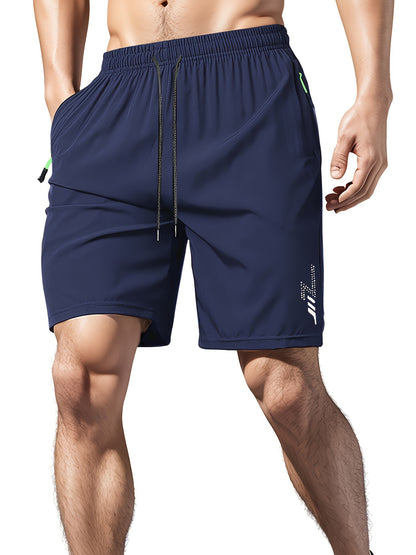 Men's Running Shorts Summer New Men's Korean Loose and Thin Ice Silky Quick Dried Large Size Casual Sports Fitness Split Shorts