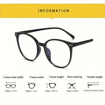 Unisex Square Blue Light Blocking Glasses, Suitable for Computers, TVs, and Phones, with Clear Lenses, Lightweight and Comfortable