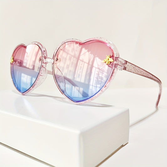 Adorable Retro Heart-Shaped Eyewear for Kids in Pink, Purple, And Black