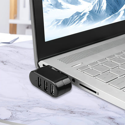 2.0 Rotating 3-Port USB Hub with 360° Swivel Base, Compact Design for Laptops & Desktops, Multi-Port Connectivity, Durable Construction, Compatible with USB-C & USB-A Devices, Laptop Accessory, Modern Accessory, Sturdy Construction