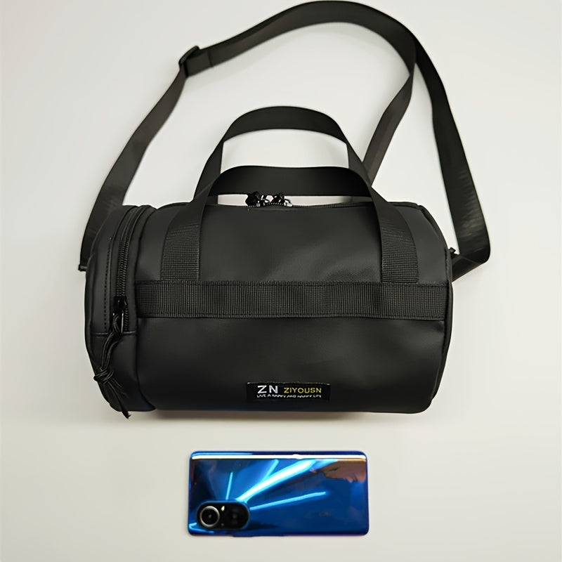 Men'S Casual Crossbody Bag, Single Shoulder Bag, Gym Bag, Courier Bag, Portable Shoulder Bag, Phone Bag, Small Items Pouch, Black Mini Backpack Suitable for Carrying Phone, Keys, Coins, And Small Items, Ideal for Fitness, Travel, Walking, Shopping