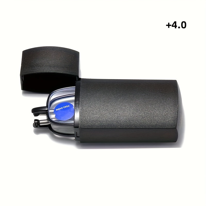 Elegant Reading Glasses, Unisex, Foldable Antenna Frame, Compact Lighter Case Design, Christmas Gifts