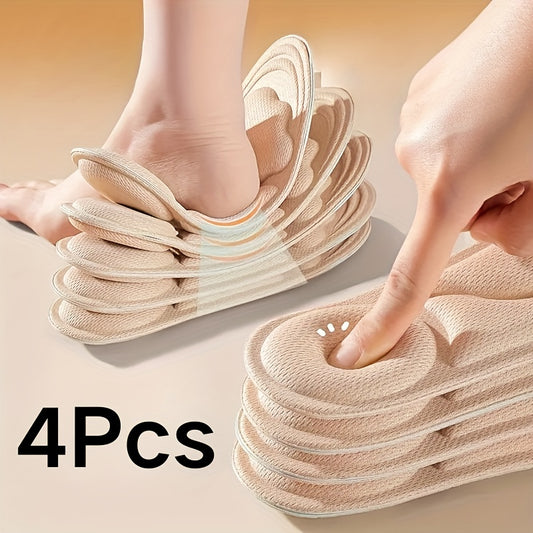 4pcs Unisex 6D Cloud Feel Shoe Inserts | Thick, Soft, Breathable, Ergonomic Design for High Heels, Sports, And Casual Shoes | Comfortable Shock Absorption, Durable Lightweight, Memory Foam Material