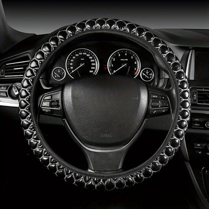 A Brand New Stylish Steering Wheel Cover, Featuring Embroidery Craftsmanship, Slip-Resistant And Durable, Classic And Comfortable