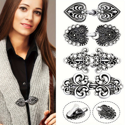 1/4pcs Vintage Sweater Clips with Anti-Slip Grip - Perfect for Scarves, Cardigans & Shirt Collars Zippers for Sewing Bulk Sweater Shawl Clips