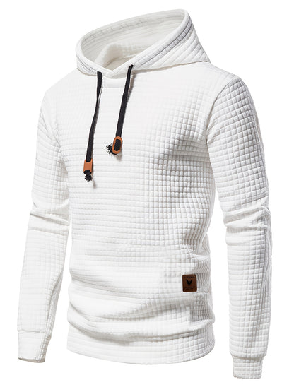 New Autumn And Winter Men'S Pullover Sweatshirt Made of Jacquard Check Fabric, Suitable for Sports, Casual Wear, Outdoor Jogging, And Fitness Training with Long Sleeves