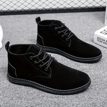 Men'S Casual Flat Shoes for Autumn, Stylish And Versatile Slip-On Sneakers with a Lightweight Soft Sole And Mid-Top Design