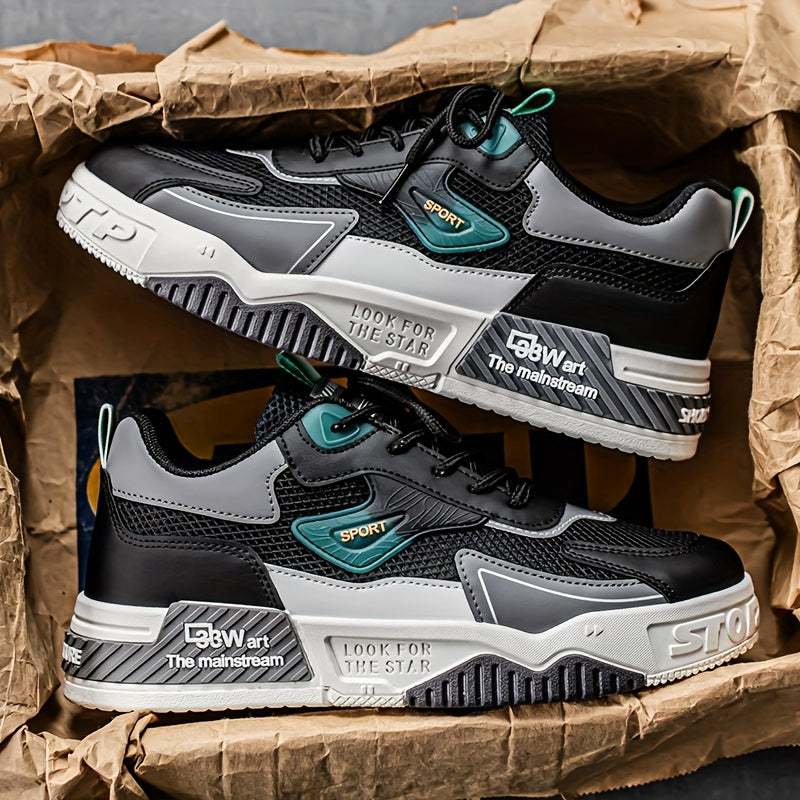 1 pair of Men's casual sports shoes, comfortable and fashionable on the feet, suitable for all seasons, suitable for outdoor travel, walking, and sports