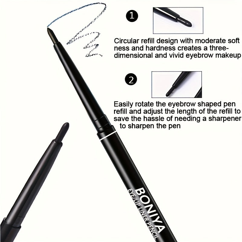 3pcs/Silky Black Brown Eyeliner Smooth Waterproof and Sweatproof Long-lasting