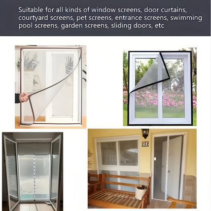Household DIY Mosquito and Fly Screen Window Net, Pet-Proof Entry Barrier for Doors and Windows, Suitable for Windows, Doors, Patios, and Fences. Easy to Install. Screen Mesh