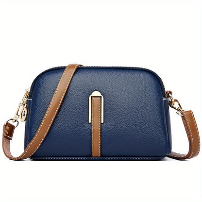 Crossbody Wallet-Purse, Shell Design with Zipper Closure, Handbag for Cash, Cards & Small Essentials, Multi-Color /Tan, Stylish Everyday & Special Occasion Accessory