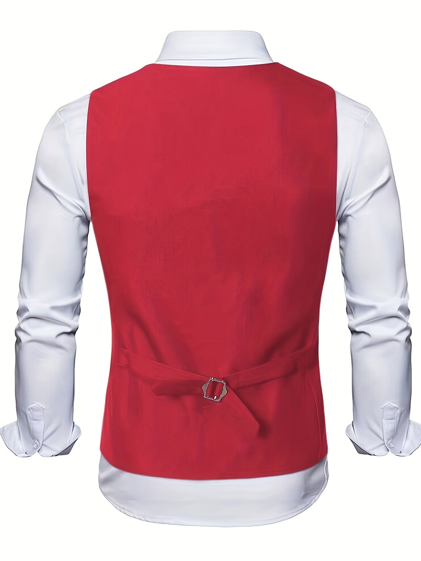 Single Breasted Men's Casual Retro Style V Neck Smart Suit Vest for Dinner Suit Match