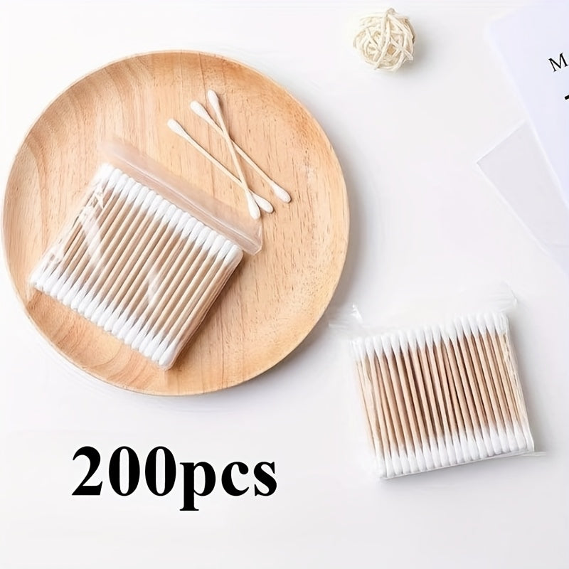 100/200/300/400/500/600pcs Double headed cleaning stick, suitable for ear cleaning, makeup and home cleaning, hygienic independent packaging, disposable multi-purpose, ear cleaning tool, makeup and removal tool, personal care and home preferred