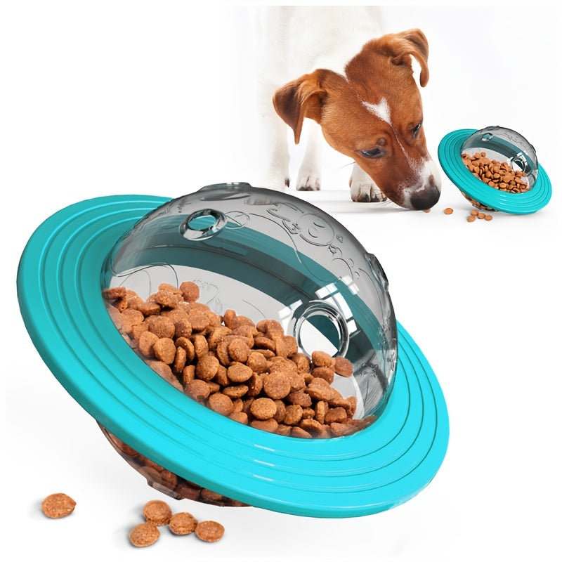 Dog IQ Treat Ball Puzzle Toy, Interactive Food Dispensing Pet Slow Feeder Ball, UFO Design Dog Enrichment Toys
