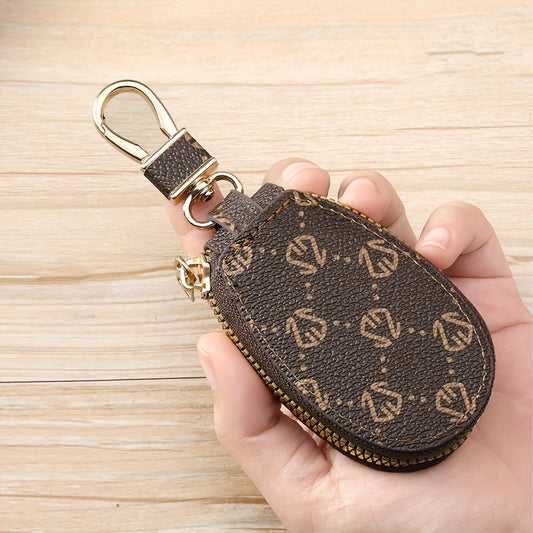 Vintage-Style Multi-Functional Key Handbag with Zipper Closure - Large Capacity Synthetic Organizer for Keys, Cards & Cash - Compact Design for & Wo, /, Key Holder Handbag, Everyday Accessory, Minimalist Design, Durable Zipper Closure