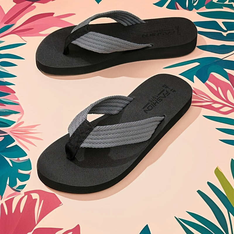 [Soft Flip Flops] Super Soft Men's Flip Flops | Non-Slip Thick EVA Sole Beach Sandals with Black & Orange Accents, Lightweight Durable Casual Slippers for Outdoor, Hiking, Camping, Bathroom & Home Use, Anti-Odor Fabric