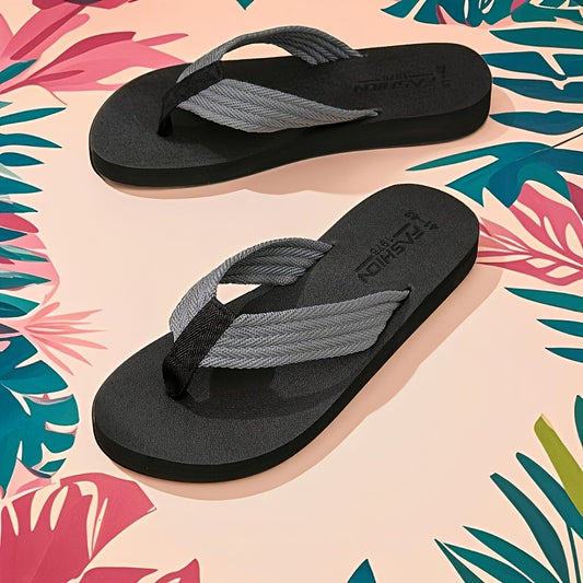 [Soft Flip Flops] Super Soft Men's Flip Flops | Non-Slip Thick EVA Sole Beach Sandals with Black & Orange Accents, Lightweight Durable Casual Slippers for Outdoor, Hiking, Camping, Bathroom & Home Use, Anti-Odor Fabric