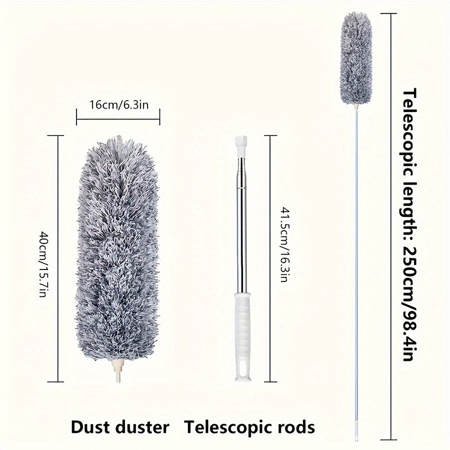 1pc, Retractable Dusters, Dust Removal Brush, Bendable Head Dusting Brush, Reusable Washable Ceiling Fan Duster For High Ceilings, Furniture, car, Cleaning Supplies, Cleaning Tool