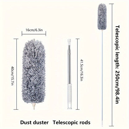 1pc, Retractable Dusters, Dust Removal Brush, Bendable Head Dusting Brush, Reusable Washable Ceiling Fan Duster For High Ceilings, Furniture, car, Cleaning Supplies, Cleaning Tool
