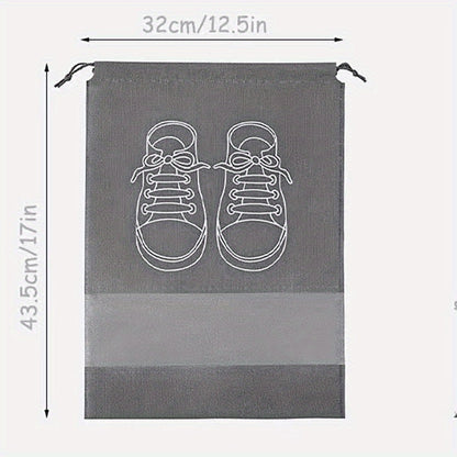 1pc Travel Shoe Storage Bag, Durable Non-woven Fabric, Drawstring Closure, Anti Yellowing, Moisture-proof, Perfect For Travel And Cushioning - Keep Shoes Free From Dust