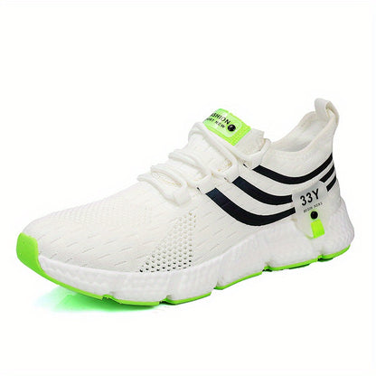 New Popcorn Sole Men's Shoe High Elasticity Flying Weaving Mesh Surface Ultra Light Running Shoe Thin Mesh Sports Shoe