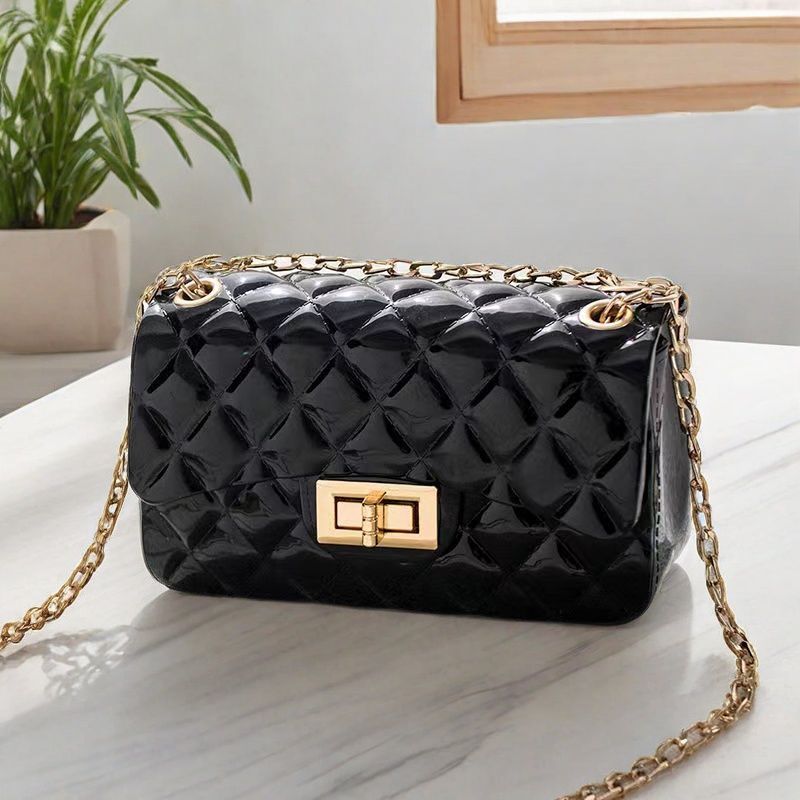 New classic diamond chain bag fashion trend shoulder bag small fragrant style jelly bag women's versatile oblique span bag
