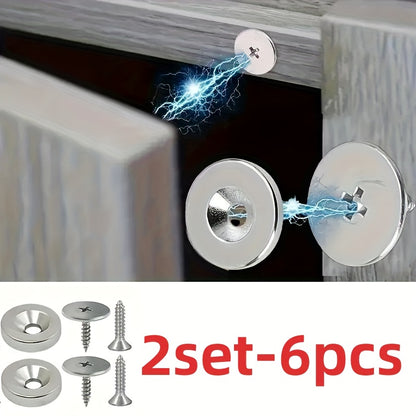 18/12/6pcs Metal Magnetic Catch for Cabinet Door Hidden Closing - Suitable for Various Materials, Kitchen Glass Doors, and Furniture Cabinets