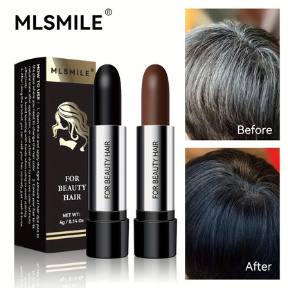 A Temporary Hair Dye Pen in Lipstick Style for Long-Lasting Coverage of Gray Hair, Black Temporary Touch-Up Dye.