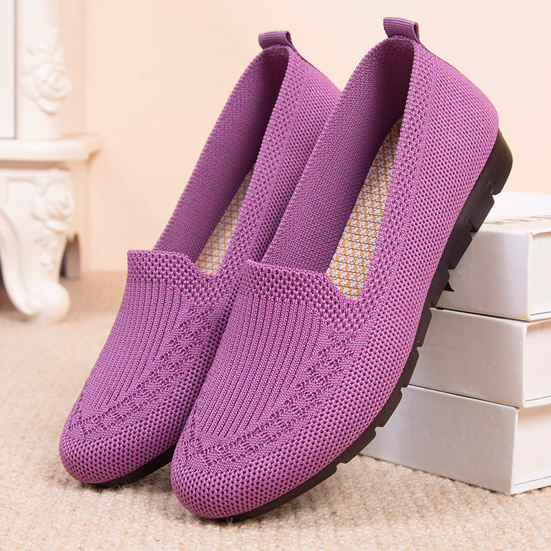 Women's Summer Mesh Casual / Breathable Flat Shoes, Comfortable Lightweight Slip-on Loafers with Fabric Upper and Rubber Sole, Women Shoes
