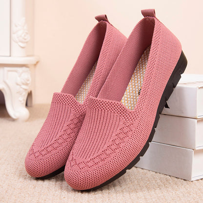 Women's Summer Mesh Casual / Breathable Flat Shoes, Comfortable Lightweight Slip-on Loafers with Fabric Upper and Rubber Sole, Women Shoes