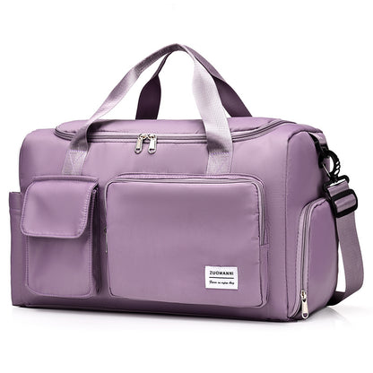 Unisex Large Capacity Travel Bag Luggage Nylon Sports Gym Tote Bags for Women Weekender Overnight Duffle Bag with Shoe Compartment
