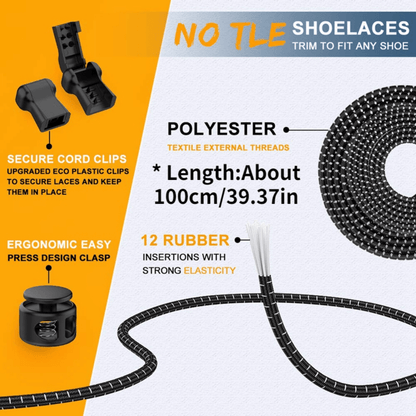 Shoelace 1 Pair Round Elastic Shoelaces Suitable For Various Shoe Accessories No Tie Shoelace Fixed Stretching Locking Lazy Laces