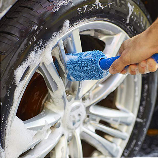 [Durable Build] Portable Car Wash Brush with Ergonomic Handle – Lightweight Polyester Rim Cleaning Tool for Efficient Auto Detailing, Wheel Care Accessory, Car Wash Equipmen