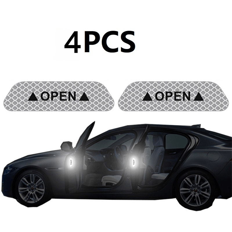 [Reflective Warning Stickers] 4PCS Easy-to-Apply Car Door Reflective Warning Stickers: Increase Visibility & Safety