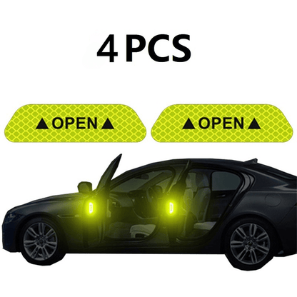 [Reflective Warning Stickers] 4PCS Easy-to-Apply Car Door Reflective Warning Stickers: Increase Visibility & Safety