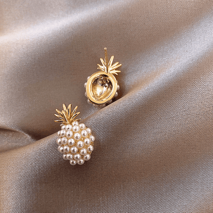 Exquisite Pineapple Earrings | Fashionable and Creative, 14K Gold Plated Alloy, Golden Color, Mosaic Resin Details, Elegant Jewelry Additions, Perfect Birthday Gift, For Teenager