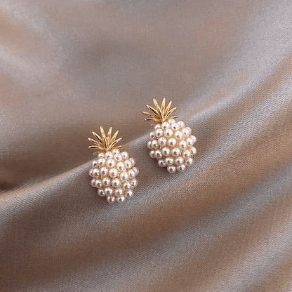 Exquisite Pineapple Earrings | Fashionable and Creative, 14K Gold Plated Alloy, Golden Color, Mosaic Resin Details, Elegant Jewelry Additions, Perfect Birthday Gift, For Teenager
