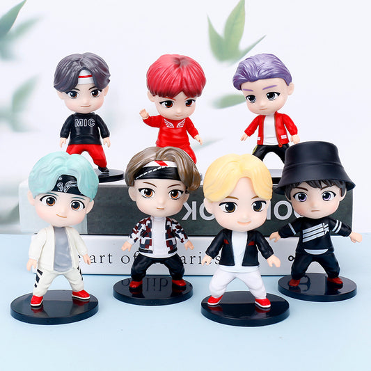 7pcs Hand-Made Idol Dolls - Cute Cartoon Q Version Models For Collectors!